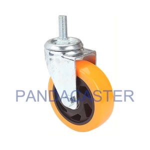 China Orange Polyurethane Screw Stem Casters , Swivel Caster Wheels on sale
