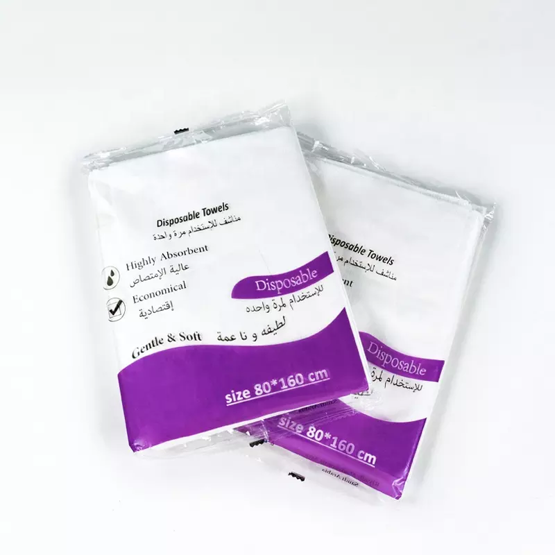 Customer Logo Disposable Towels for Beauty Salon Barber White OEM Bathroom Towel