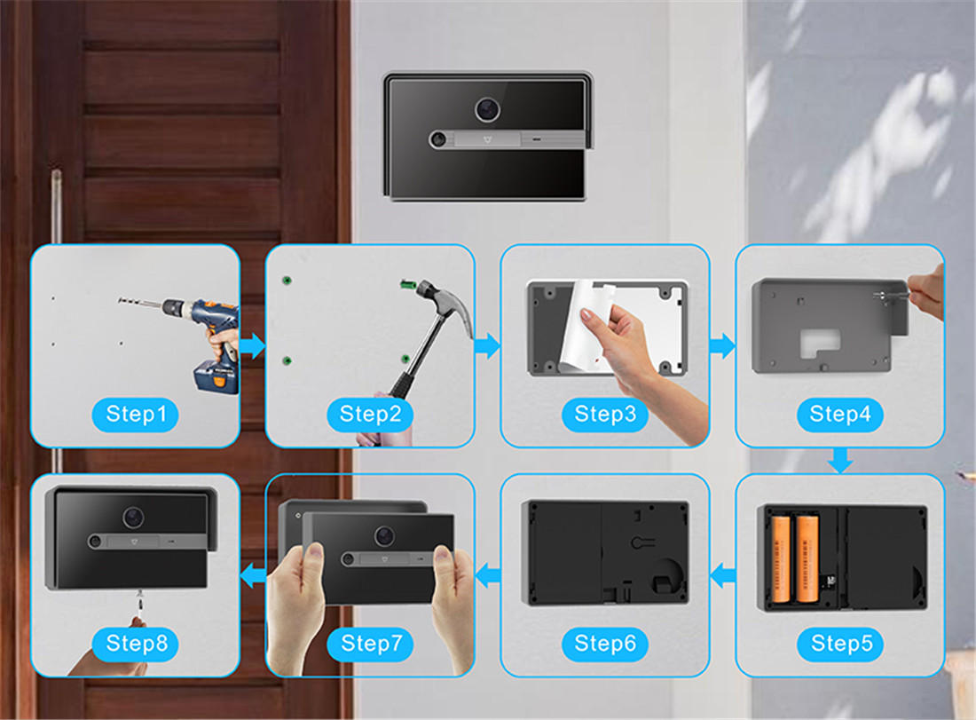 Unistone 2M Video doorbell with Dingdong with 10000mAh Battery(US-VD201)