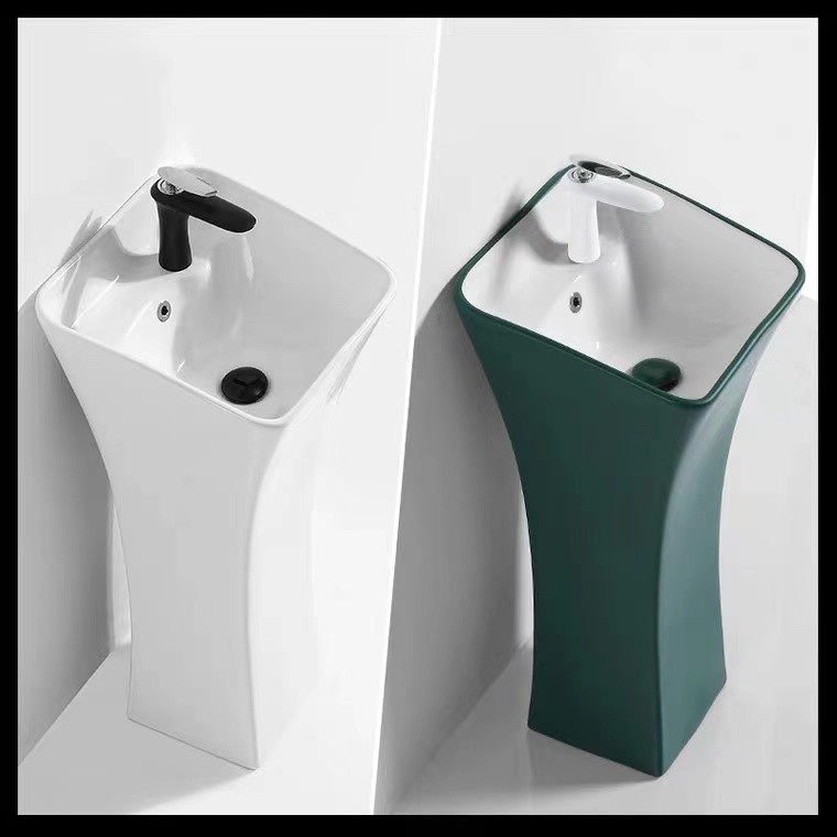 Bathroom Pedestal Sanitary Ware Basin 12L Free Standing Wash Basin
