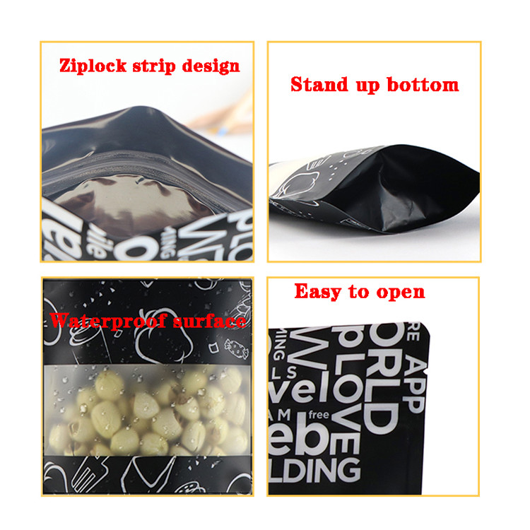 BOPP PET Laminated Flexible Packaging Stand Up Pouch With Frosted Window