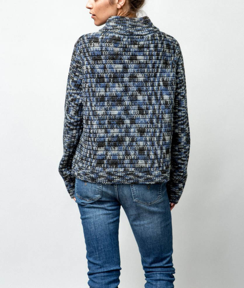WOMEN'S 30% WOOL/70% ACRYLIC SPACE DYED KNITTED SWEATER