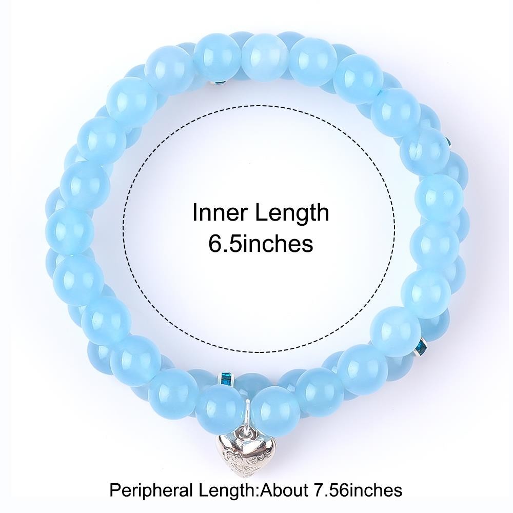 8mm Amethyst Blue Aquamarine Gemstone Bracelets Crystal Healing