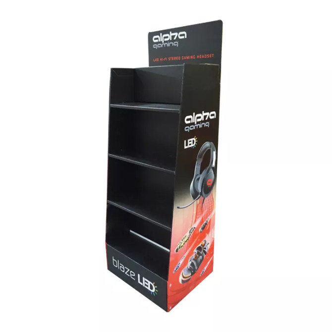 Custom Design Corrugated Cardboard Display Stand For Headset Headphone