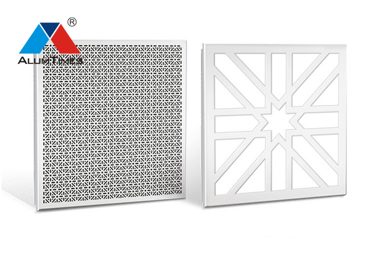 Fireproof Perforated Metal Ceiling Panels , Dustproof Aluminum Tile Ceiling