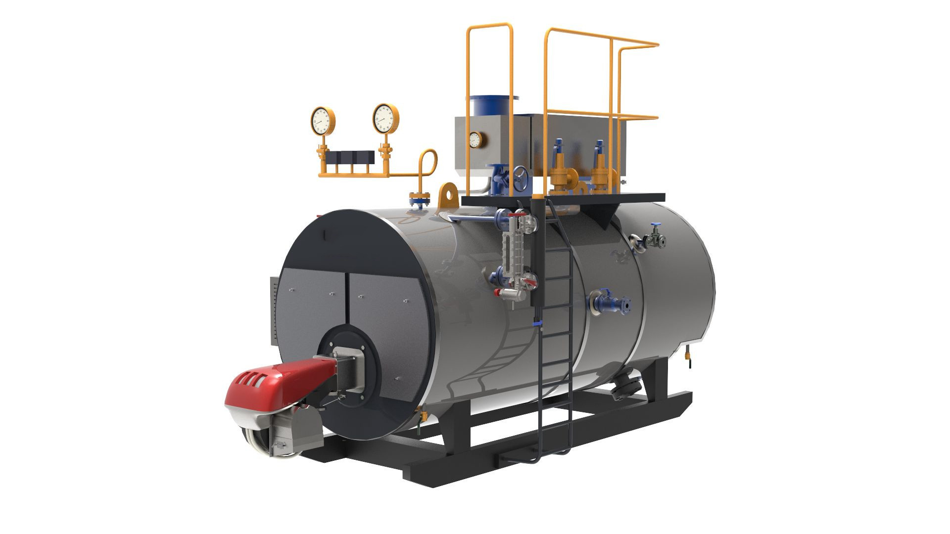 Three Pass Biomass Fired Steam Boiler Energy Recycling Wet Back Structure