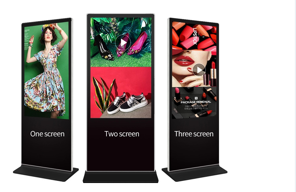 55 inch Portable Ultra Slim Double Sided Software Floor Stand LCD Digital Signage Kiosk