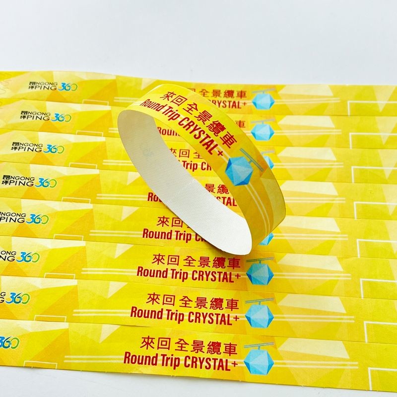 Custom Logo Printed Waterproof wristbands tyvek paper with Sequential Numbering Barcoding