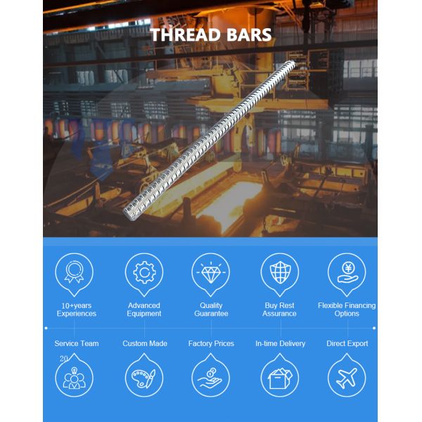 PSB930 Full Threaded Refined Rolled Thread Bar System for Slope Engineering Solution