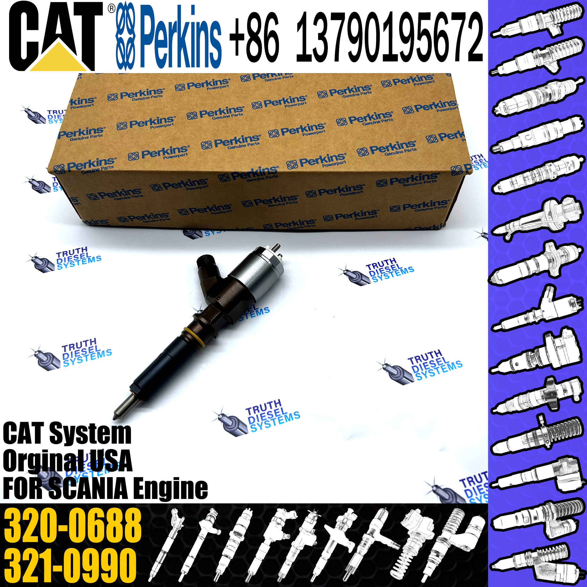 Diesel Common Fuel Injector 292-3780 306-9380 306-9390 295-9130 282-0490 320-0655 320-0688 for C4/C6 Engine