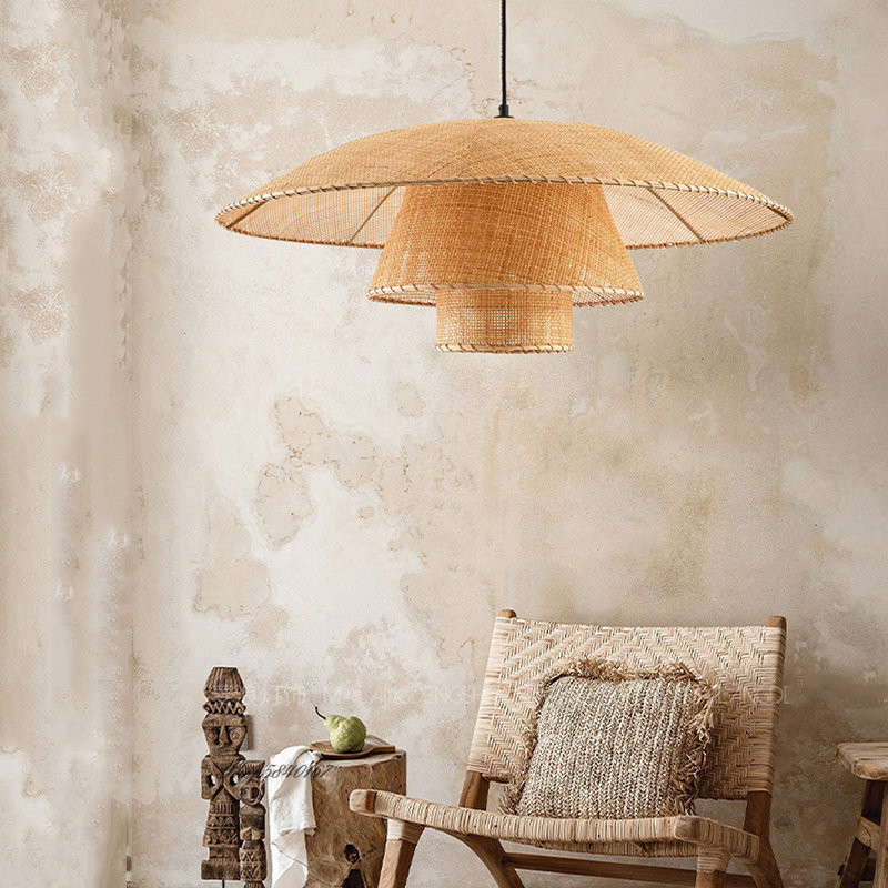 Vintage Rattan Lamp New Restaurant Pendant Lights Home Decor Dining Room Kitchen Loft Suspension lamp(WH-WP-73)