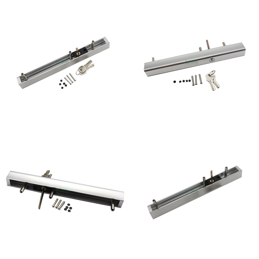 Security Outside Interior Aluminum Long Door Handle With Keys 300mm Length