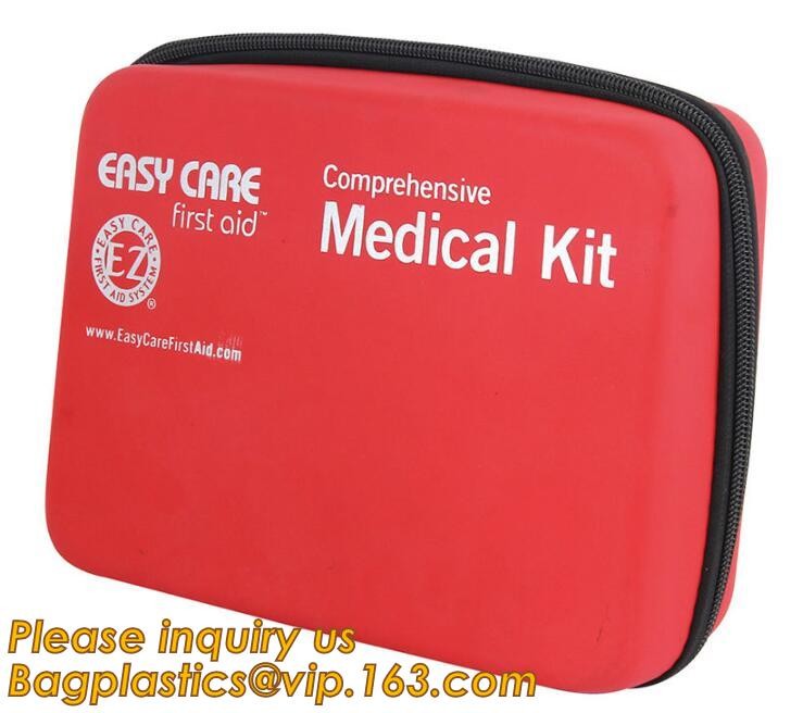 Red pu leather waterproof mini eva first aid kit case,first aid box plastic case carrying case,Medical Multi-functional