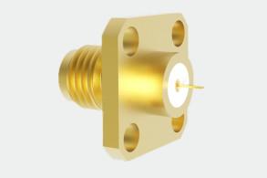 Brass / Stainless Steel RF Coaxial Connector 50Ω Impedance Aerospace SMA Female