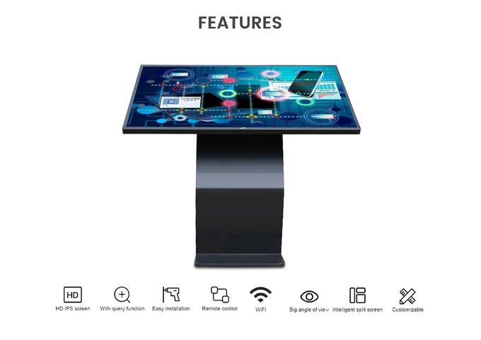 Horizontal Multimedia Display Terminal Interactive Self Service Kiosk 49 Inch
