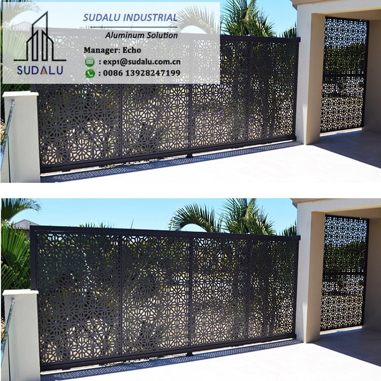SUDALU Outdoor PDVF Laser Cut Decoration Aluminum Panel Fence/ Gate Metal Perforated Panel