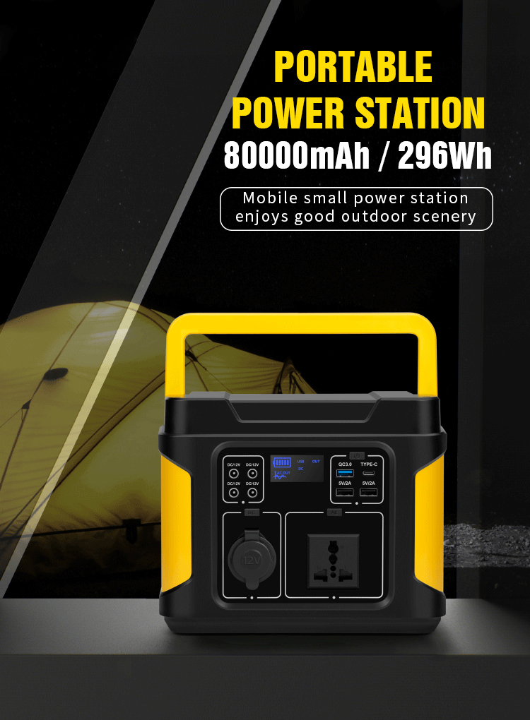 Portable Solar Power Station 110V / 220V Emergency Outdoor Generator For Camping