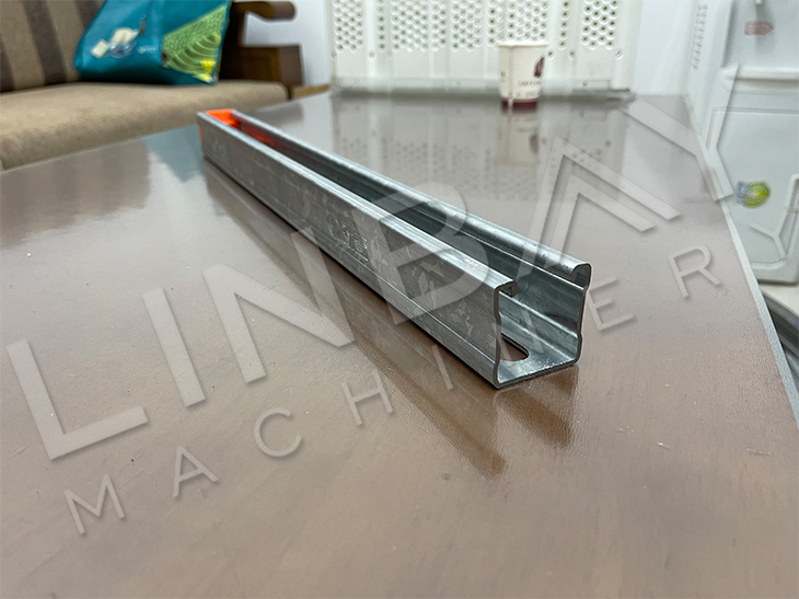 Automatic Galvanized Steel Strut Channel Roll Forming Machine With Hydraulic Flying Cut