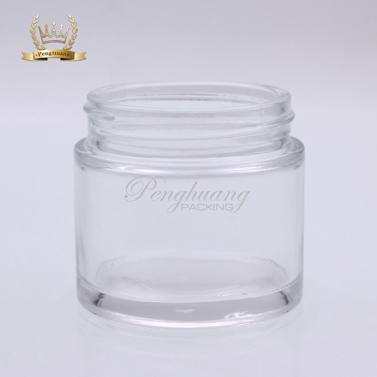 60g Frosted Cream Glass Jars Plastic Cap Eco Friendly For Cosmetic