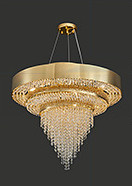 Shopping Mall Titanium Gold Plated Crystal Chandeliers Electroplating E14 Light Source