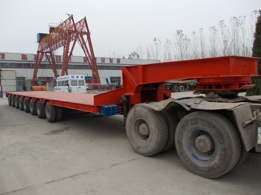 100ton Detachable Gooseneck Dropdeck Semi-Trailer for 5 Axle Steering Low Bed Trailer