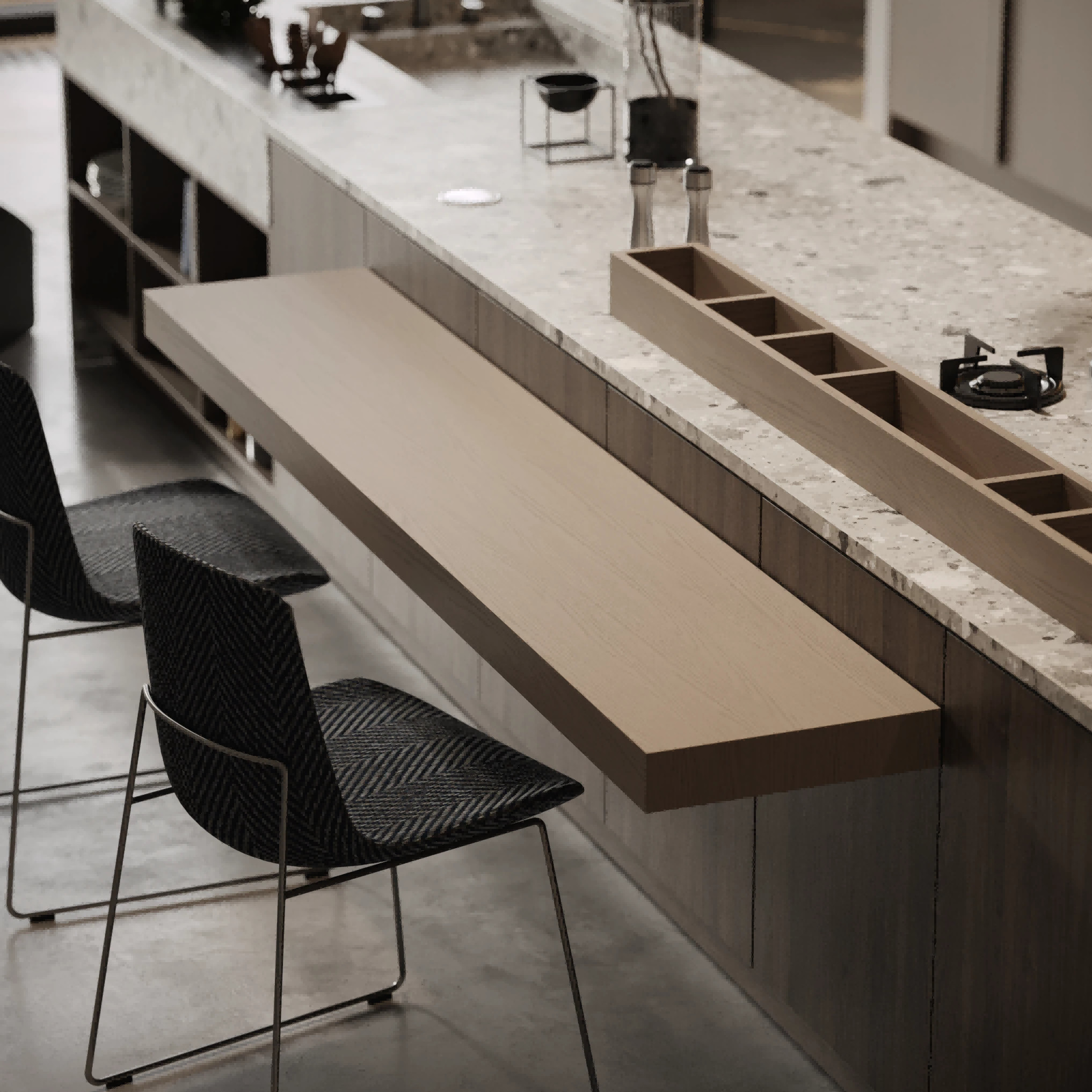 Custom Modern Design Villa Modern Kitchen Cupboard Melamine Kitchen Cabinets With Island