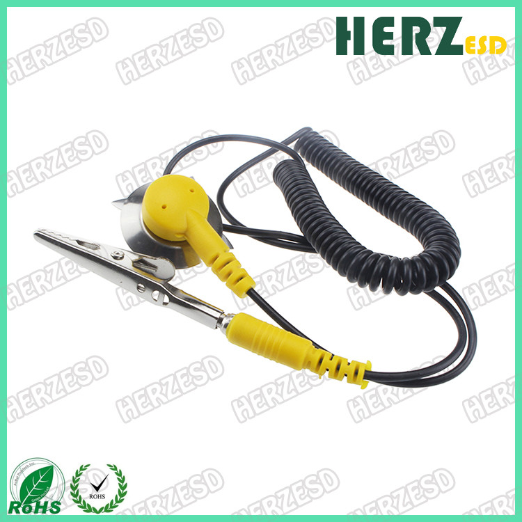 Wire Diameter 2.2mm ESD Safety Strap Grounding PU Cord 1.8M / 2.5M With Socket