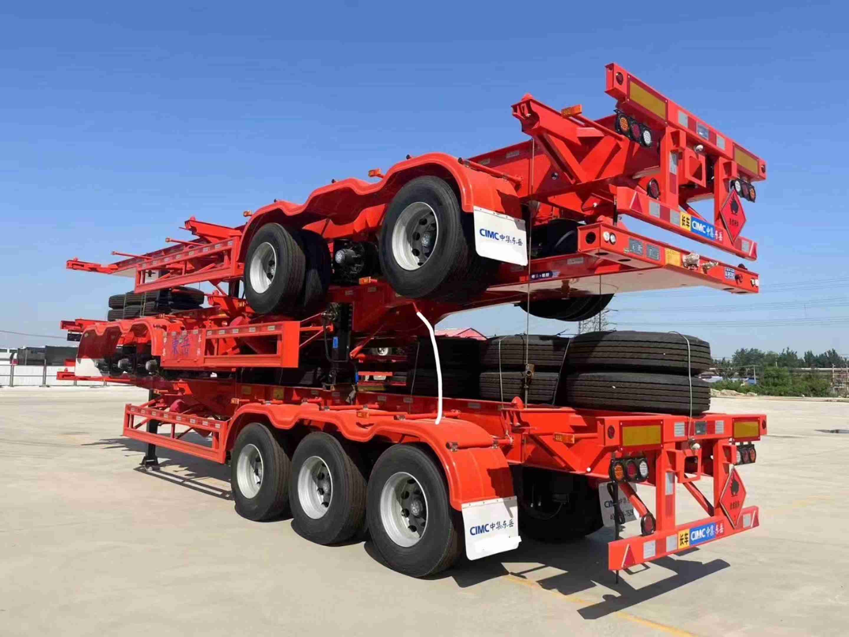 Maximum Load Capacity of 50T Truck Trailer's Semi-Trailer for Container Transport
