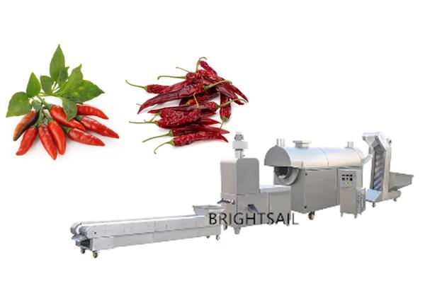 Food Processing Industry 155kw Chili Roasting Machine 300 To 800kg Per Hr