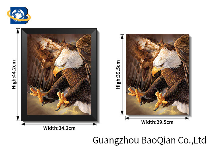 3D Effect Lenticular Flip Wolf / Eagle Pattern PP / PET Material Wall Poster