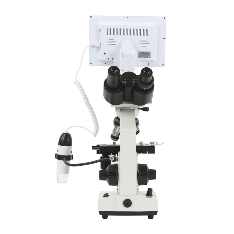 Biological Metal Microscope with Adjustable Aperture and Double-Layer Movable Platform
