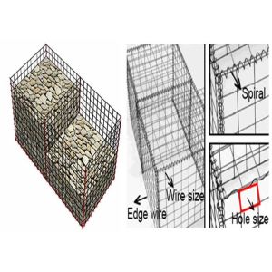 4x1x1 Double Twist Welded Gabion Box Falling Rock Protective Mesh