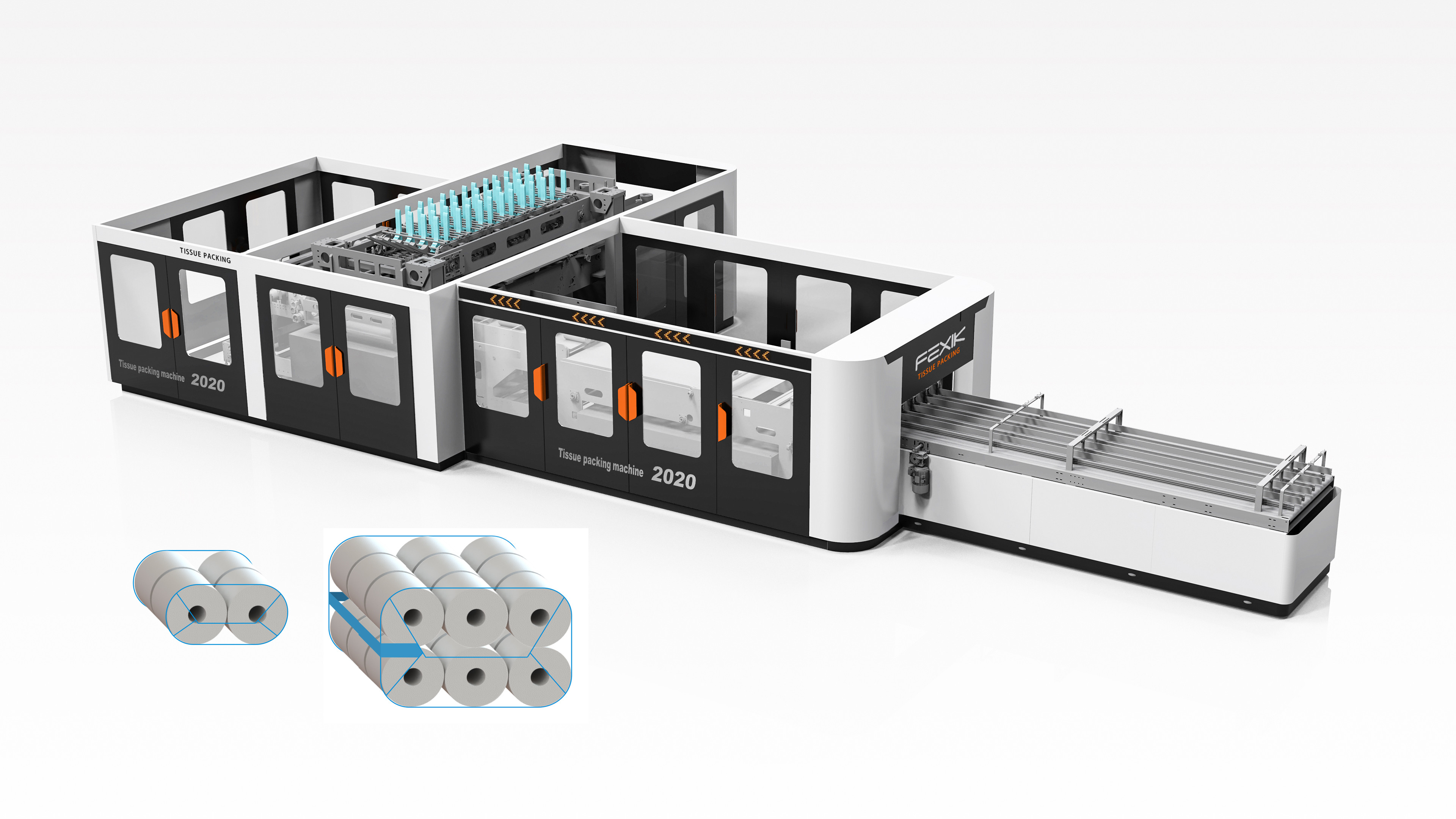 Pack L300mm Automatic Roll Packing Machine , 20min Paper Roll Packing Machine