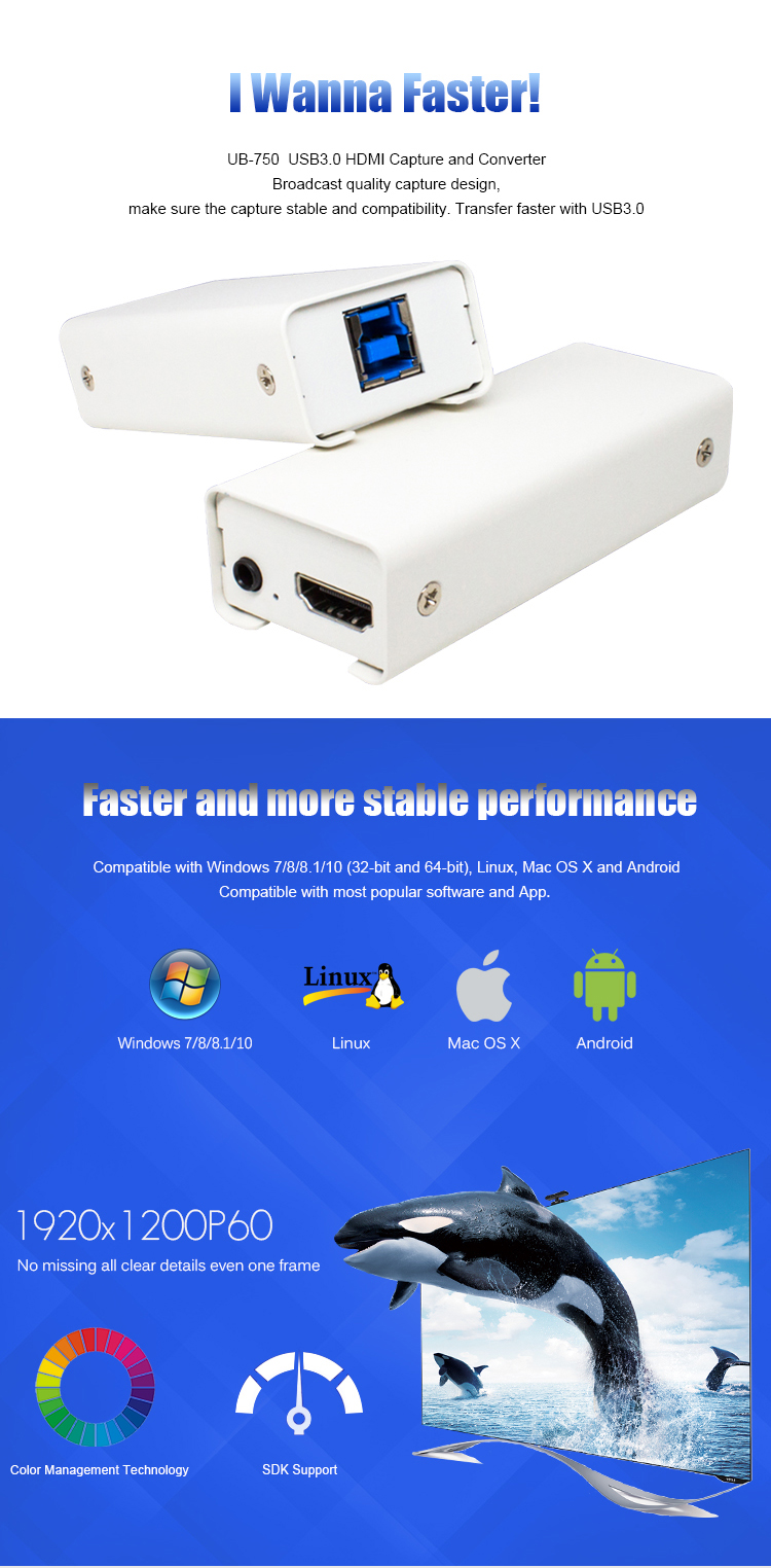 Full HD GV Video Capture Card Free Driver Type For Live Video Streaming