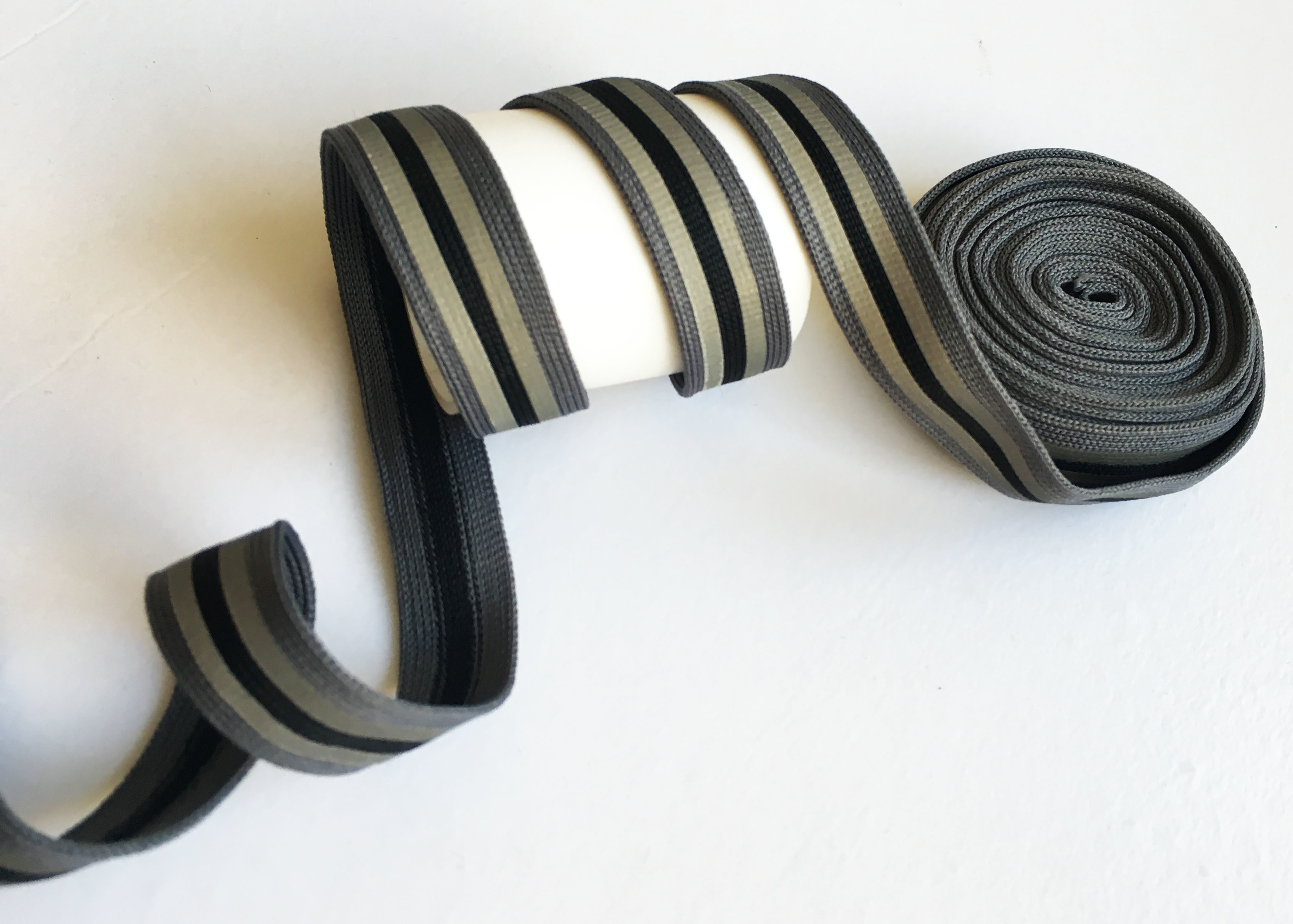 Light Silver Reflective Clothing Tape 100% Polyester dark grey reflective tape , fabric reflective tape