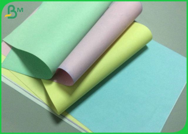 Pink Green Blue Color Carbonless CFB Paper 50g With 100% Natural Wood Pulp 