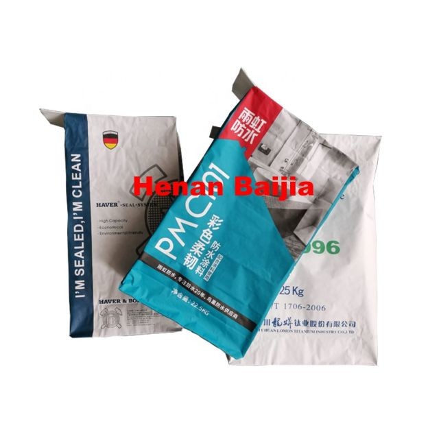 25kg Kraft Paper Valve Cement Pasted Valve Multiwall Paper Bags Eco Friendly