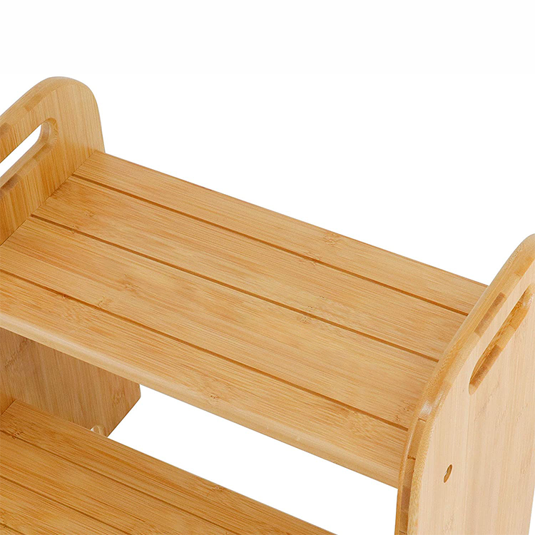 Toddlers Kids shower Bathroom Footstool For Shaving Legs Bamboo Wood