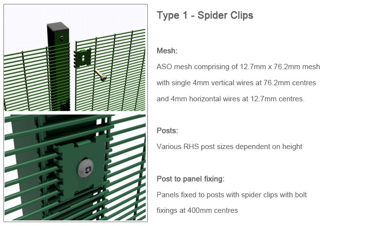 China supplier anti-climb allumen perimeter 358 Mesh fence ( High security fencing )