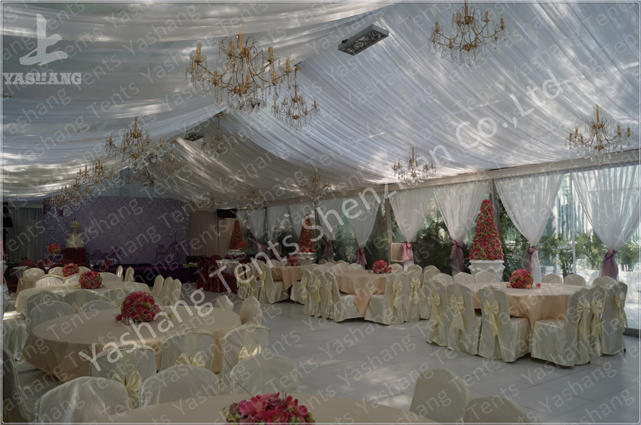 Uv Resistant Red Carpet Decorated Outdoor Party Tents For Wedding Ceremony