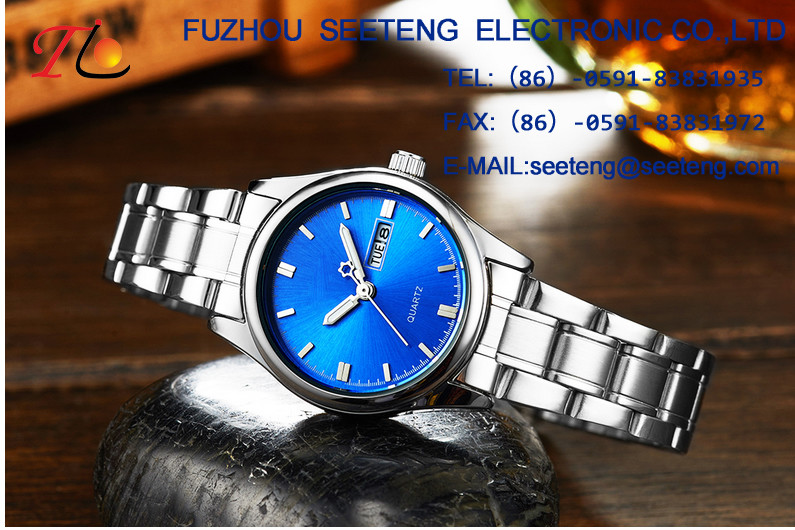 Classic elegant watch ladies fashion watch diamond inset metal band