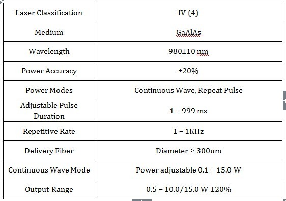 Blood Vessels Removal Ericose Vein Treatment 940nm / 980nm Portable