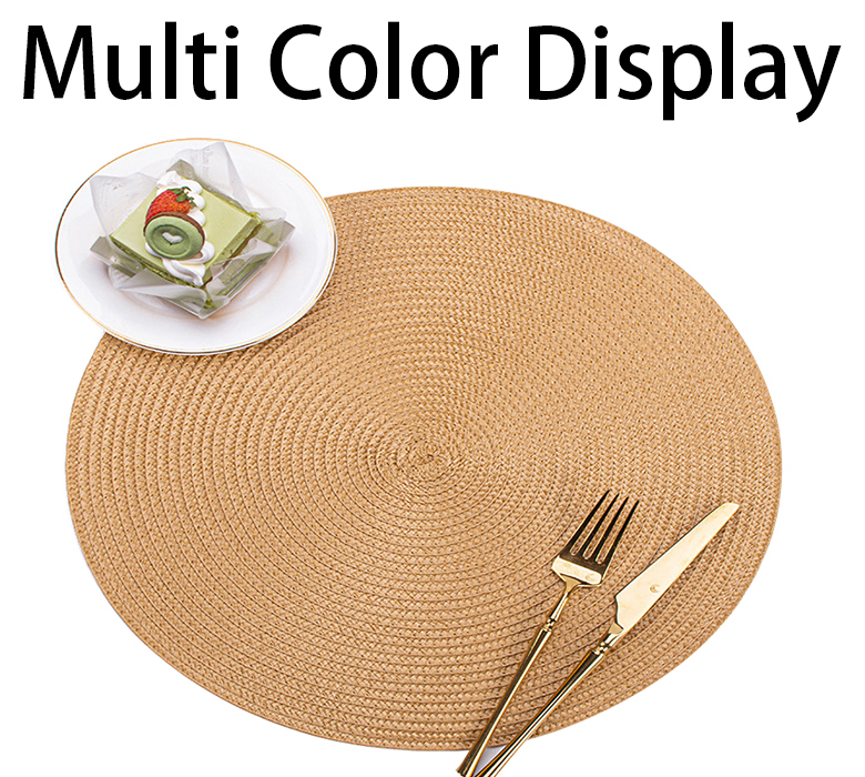 Kitchen Room Space Luxury Golden Waterproof PVC Round Christmas Dining Table Place Mats