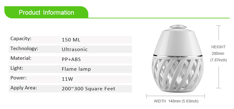 Compact Flame Light Portable 150ML Wood Aromatherapy Diffuser