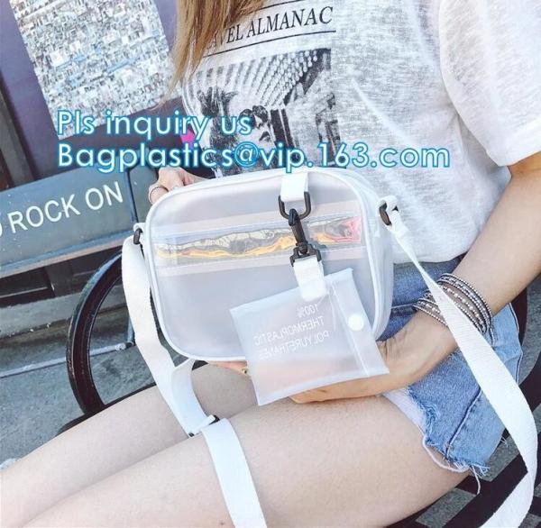 Stadium Purse PVC Handbag Chain Crossbody Bag, holographic transparent pvc