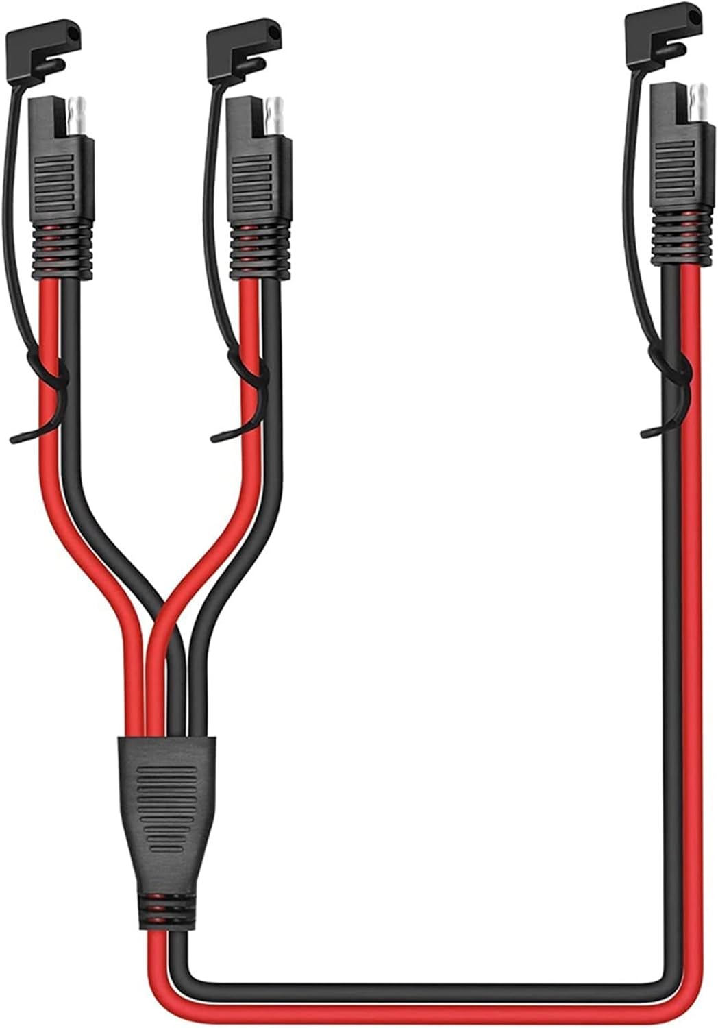 14AWG SAE DC Power Automotive Connector Cable Y Splitter 1 to 2 SAE Extension Cable for RV Caravan Solar Panels Battery Charge