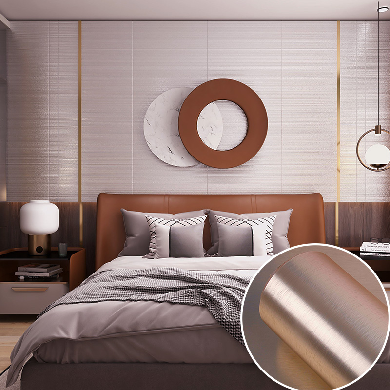60cm*2m Luxury Metallic Wallpaper Copper Removable Vinyl Wallpaper Furniture Sticker