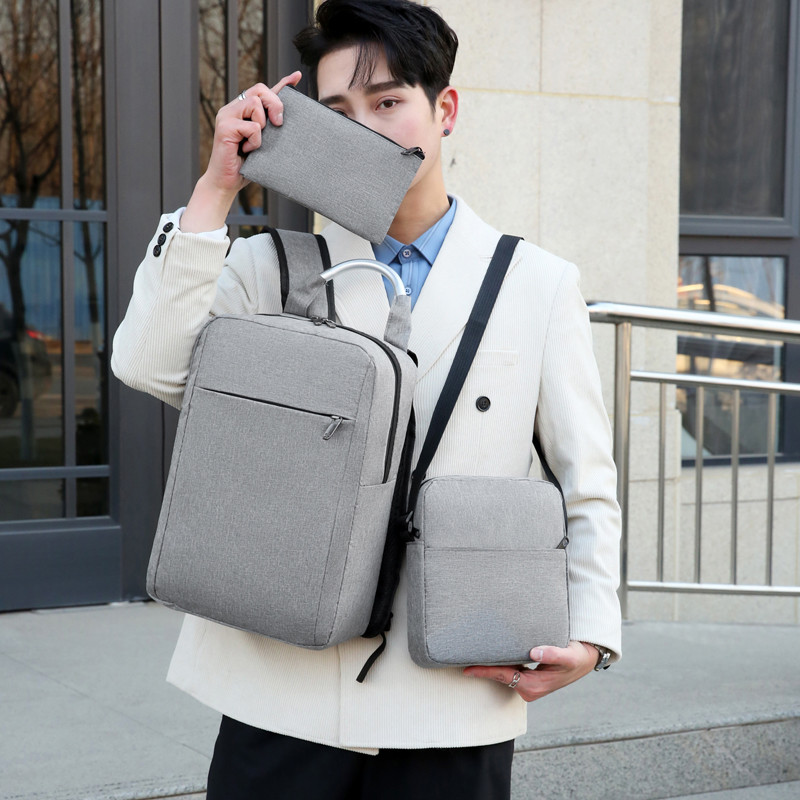 1.2 Inch Office Backpack Sets 3 In 1 Mens Fashion Backpacks Set With Usb Port