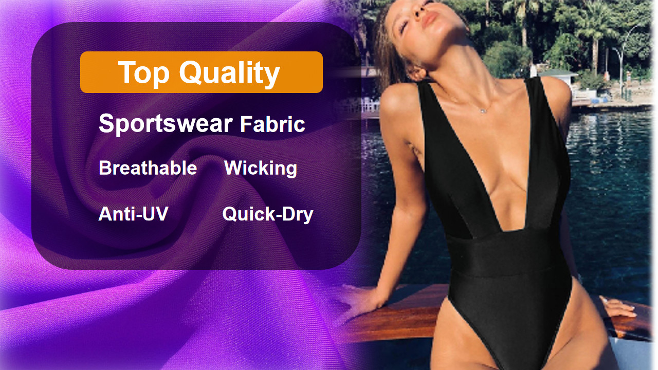 Breathable Fabric For Women's Swimwear Polyester Spandex Lycra Recycled Fabric