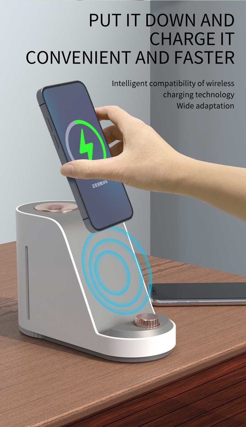 Mini Air USB Cool Mist Ultrasonic Humidifier With 10W Wireless Charger